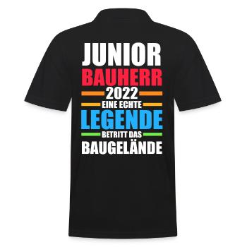 Bauherr Junior Hausbau Hausbauer Bauherr Junioren - Männer Poloshirt - Schwarz - Hinten - Kai (181cm)