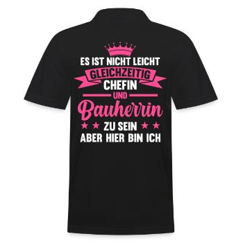 Chef Bauherrinen Hausbau Bauherrin - Männer Poloshirt - Schwarz - Hinten - Kai (181cm)