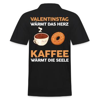 Kaffee Liebe Valentinstag - Männer Poloshirt - Schwarz - Hinten - Kai (181cm)