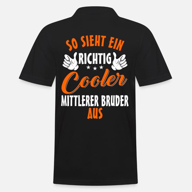 Cooler mittlerer Bruder - Männer Poloshirt - Schwarz