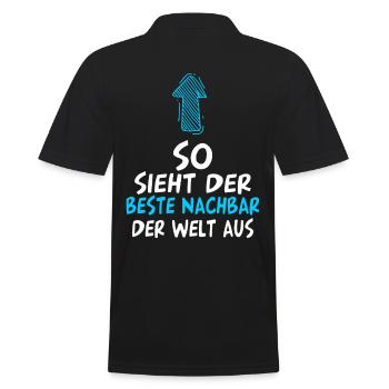Bester Nachbar - Männer Poloshirt - Schwarz - Hinten - Kai (181cm)