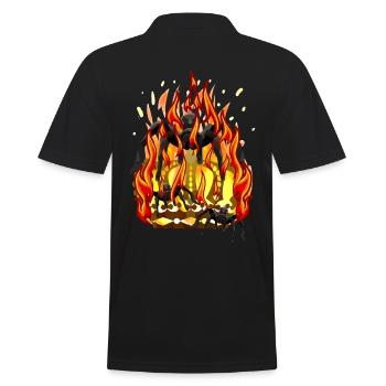 Flammes de feu Araignées Royaume de la Couronne Fantaisie - Polo Homme - noir - Dos - Kai (181cm)