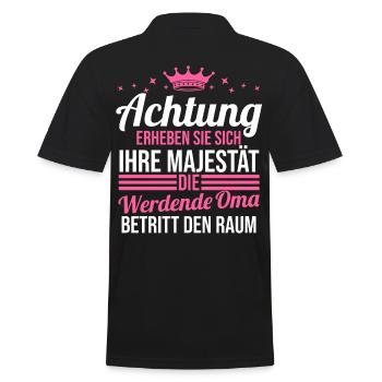 Werdende Oma - Männer Poloshirt - Schwarz - Hinten - Kai (181cm)