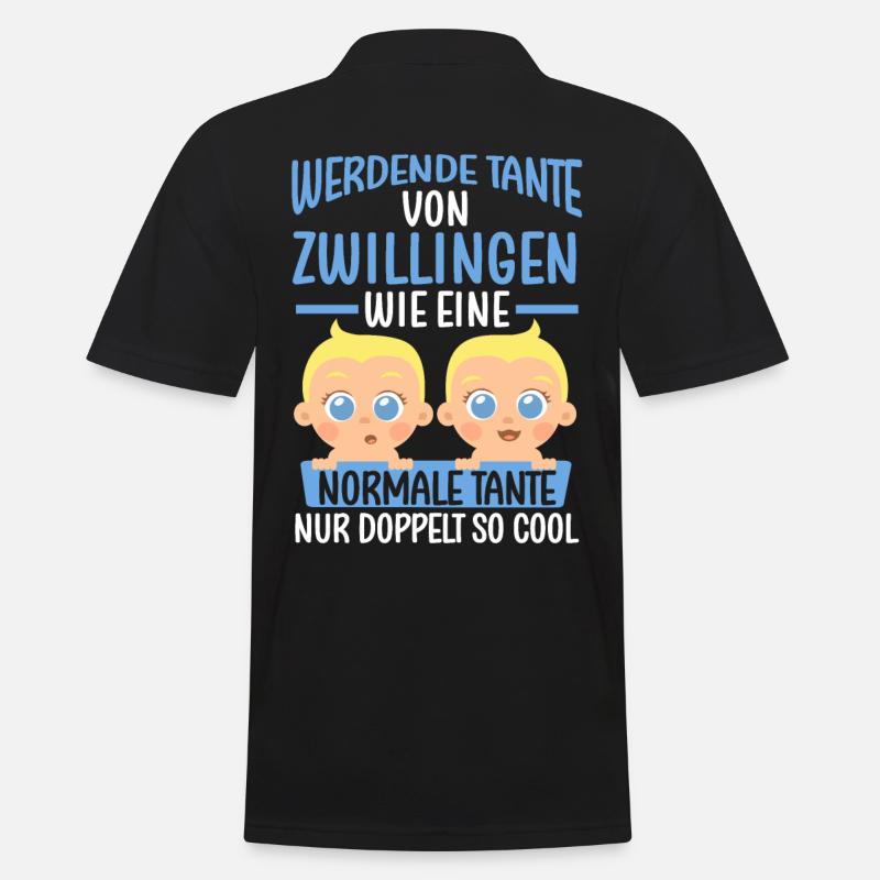 Werdende Tante von Zwillingen - Männer Poloshirt - Schwarz