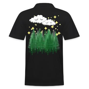 Amoureux de la nature Ciel étoilé Nature Night Dream - Polo Homme - noir - Dos - Kai (181cm)