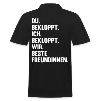 Beste Freundin - Männer Poloshirt - Schwarz - Hinten - Kai (181cm)