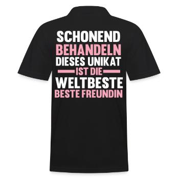 Beste Freundin - Männer Poloshirt - Schwarz - Hinten - Kai (181cm)