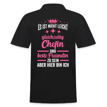 Chefin Beste Freundin - Männer Poloshirt - Schwarz - Hinten - Kai (181cm)