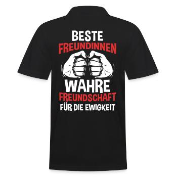 Beste Freundin - Männer Poloshirt - Schwarz - Hinten - Kai (181cm)