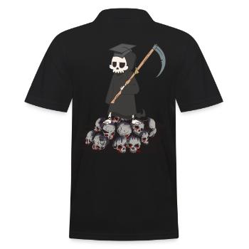 Horror Sense Meister Sensenmann Tod Halloween - Männer Poloshirt - Schwarz - Hinten - Kai (181cm)