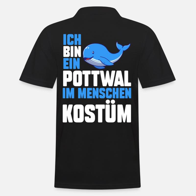 Pottwal - Männer Poloshirt - Schwarz