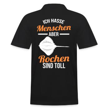 Mantarochen Rochen - Männer Poloshirt - Schwarz - Hinten - Kai (181cm)