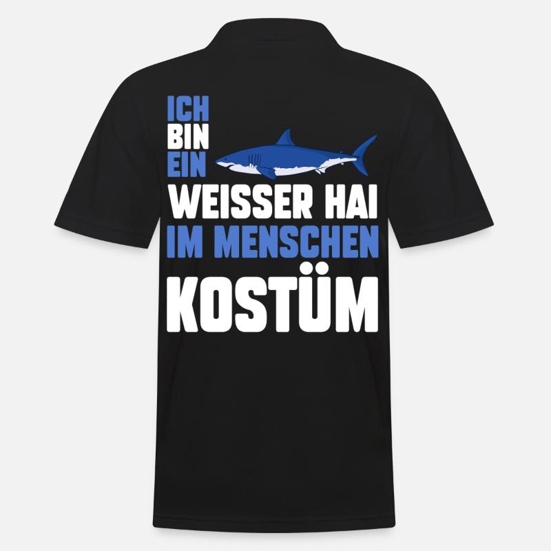 Weißer Hai - Männer Poloshirt - Schwarz