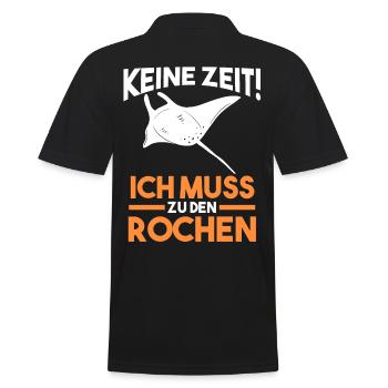Rochen - Männer Poloshirt - Schwarz - Hinten - Kai (181cm)