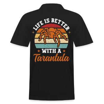 Life Is Better With A Tarantula Arachnid Spider - Men's Polo Shirt - black - Back - Kai (181cm)