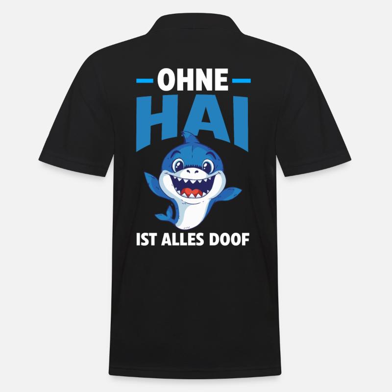 Hai Haie Haifisch - Männer Poloshirt - Schwarz