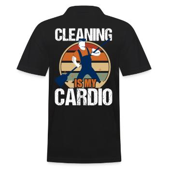 Cleaning Is My Cardio Housekeeping Housekeeper - Men's Polo Shirt - black - Back - Kai (181cm)