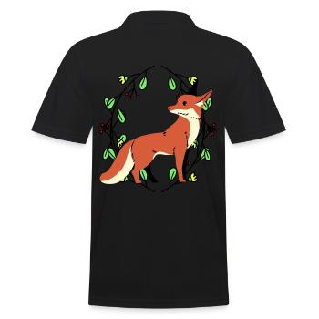 Printemps Nature Nature Renard Forêt Animaux Enfants Renards - Polo Homme - noir - Dos - Kai (181cm)