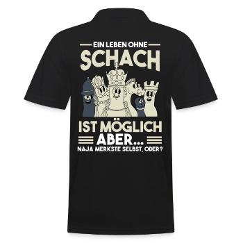 Schach - Männer Poloshirt - Schwarz - Hinten - Kai (181cm)