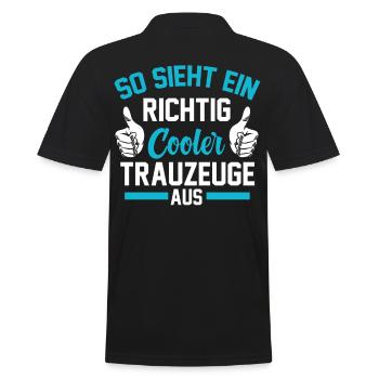Cooler Trauzeuge - Männer Poloshirt - Schwarz - Hinten - Kai (181cm)