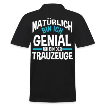Trauzeuge Junggesellinnenabschied - Männer Poloshirt - Schwarz - Hinten - Kai (181cm)