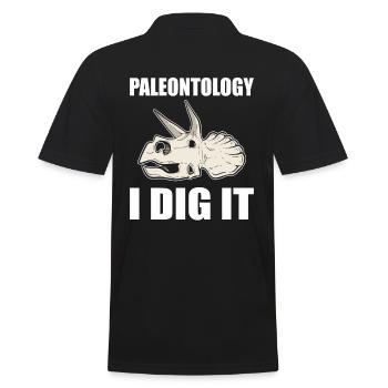 Paleontology I Dig It Fossil Hunting - Men's Polo Shirt - black - Back - Kai (181cm)