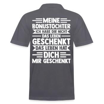 Bonustochter Stiefmutter Stiefvater - Männer Poloshirt - Anthrazit - Hinten - Nico (186cm)