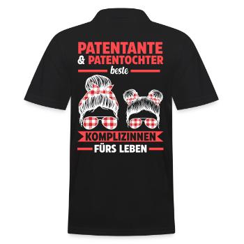 Patentochter Patin Patentante - Männer Poloshirt - Schwarz - Hinten - Kai (181cm)
