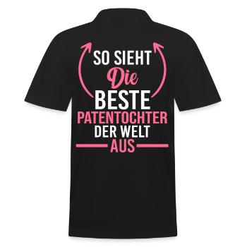 Bestes Patenkind Patentochter - Männer Poloshirt - Schwarz - Hinten - Kai (181cm)