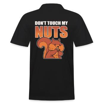 Don't Touch My Nuts Squirrel Animal - Männer Poloshirt - Schwarz - Hinten - Kai (181cm)