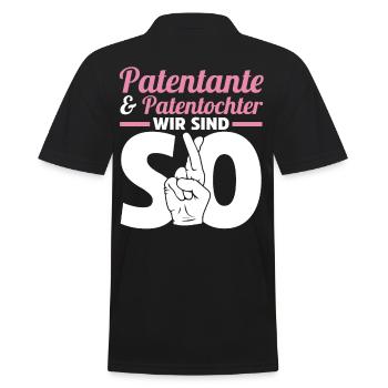 Patentante Patin Taufe Patenkind Patentochter - Männer Poloshirt - Schwarz - Hinten - Kai (181cm)