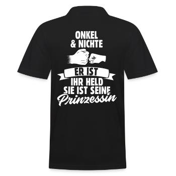 Onkel und Nichte - Männer Poloshirt - Schwarz - Hinten - Kai (181cm)