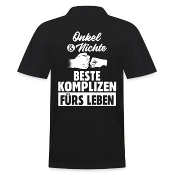 Onkel und Nichte - Männer Poloshirt - Schwarz - Hinten - Kai (181cm)