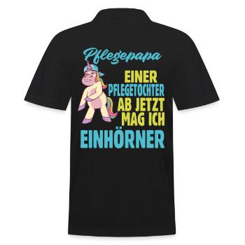 Pflegetochter Pflegevater Pflegepapa - Männer Poloshirt - Schwarz - Hinten - Kai (181cm)