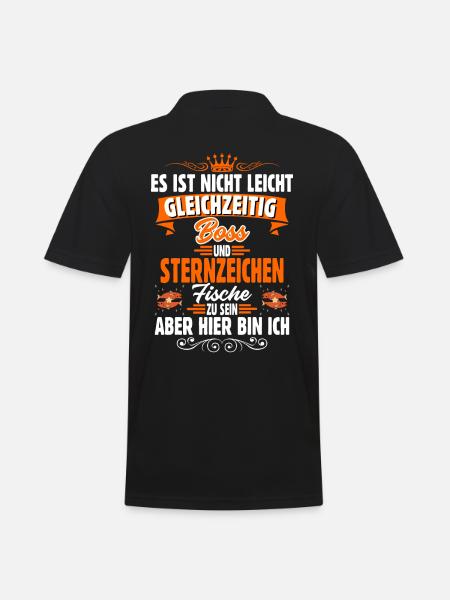 Sternzeichen Fische - Männer Poloshirt - Schwarz