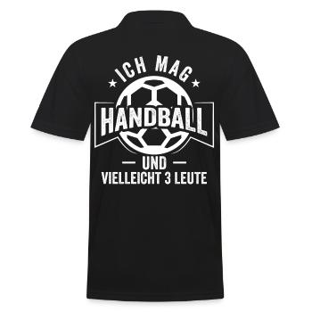 Ich mag Handball und vielleicht 3 Leute Handballer - Männer Poloshirt - Schwarz - Hinten - Kai (181cm)