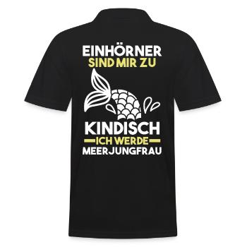 Meerjungfrauen - Männer Poloshirt - Schwarz - Hinten - Kai (181cm)