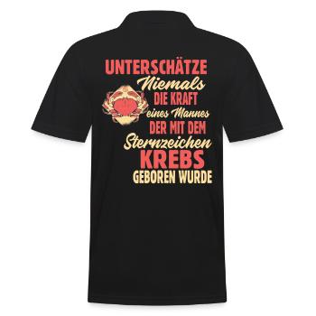 Sternzeichen Krebs - Männer Poloshirt - Schwarz - Hinten - Kai (181cm)
