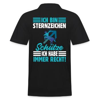 Sternzeichen Schütze - Männer Poloshirt - Schwarz - Hinten - Kai (181cm)