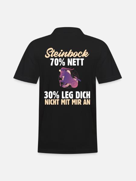 Sternzeichen Steinbock - Männer Poloshirt - Schwarz