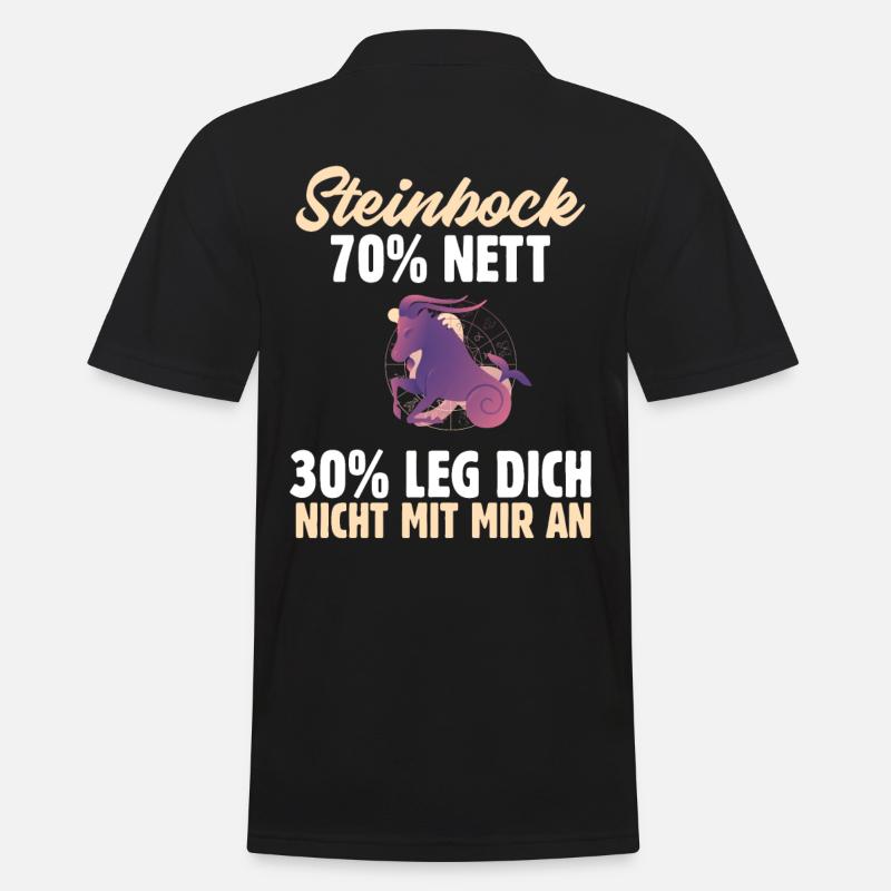 Sternzeichen Steinbock - Männer Poloshirt - Schwarz