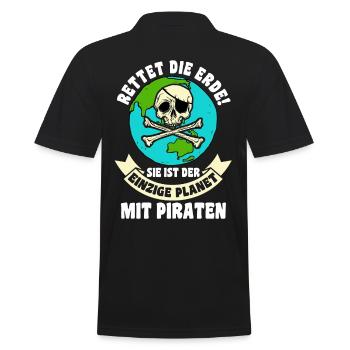 Pirat Piraten - Männer Poloshirt - Schwarz - Hinten - Kai (181cm)
