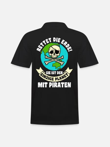 Pirat Piraten - Männer Poloshirt - Schwarz