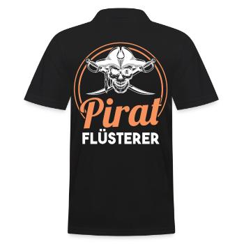 Pirat Flüsterer Piraten - Männer Poloshirt - Schwarz - Hinten - Kai (181cm)