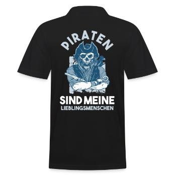 Pirat Piraten - Männer Poloshirt - Schwarz - Hinten - Kai (181cm)