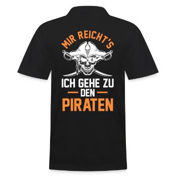 Pirat Piraten - Männer Poloshirt - Schwarz - Hinten - Kai (181cm)