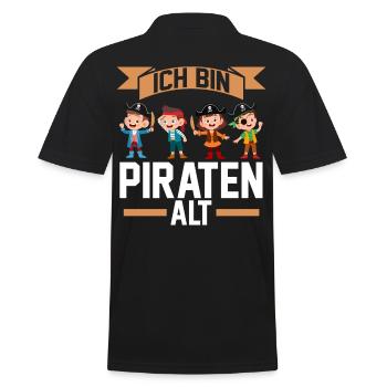 Pirat Vierter Geburtstag Vier Jahre Kindergeburtst - Männer Poloshirt - Schwarz - Hinten - Kai (181cm)