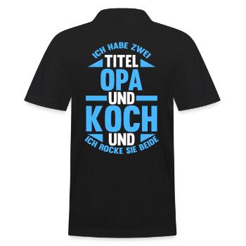 Küchenchef Opa Koch - Männer Poloshirt - Schwarz - Hinten - Kai (181cm)
