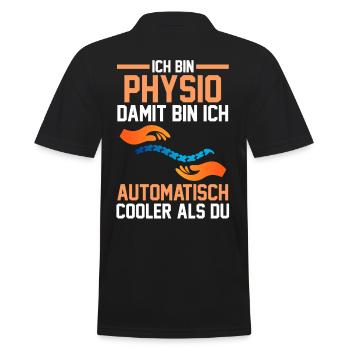 Physiotherapeut Physio - Männer Poloshirt - Schwarz - Hinten - Kai (181cm)