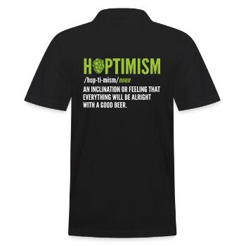 Hoptimism Beer Brewer and Beer Drinking - Männer Poloshirt - Schwarz - Hinten - Kai (181cm)